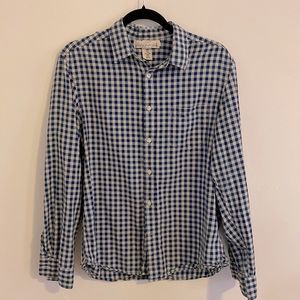 H&M LOGG label dark blue gingham button down